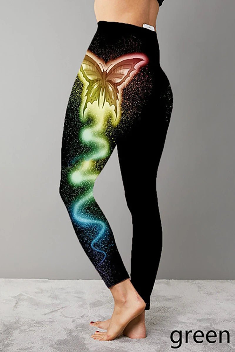Butterfly Print 5XL Seamless High Waist Leggings - silverfoxgoods
